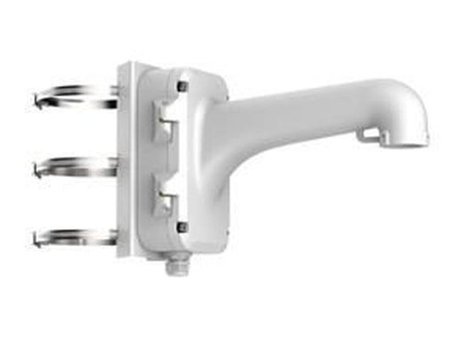Witte aluminium Hikvision DS-1604ZJ-POLE muursteun met paalbevestiging voor dome camera's.