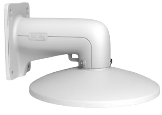 Witte Hikvision DS-1618ZJ-6D aluminium muurbeugel voor speed dome camera's met ronde montageplaat.