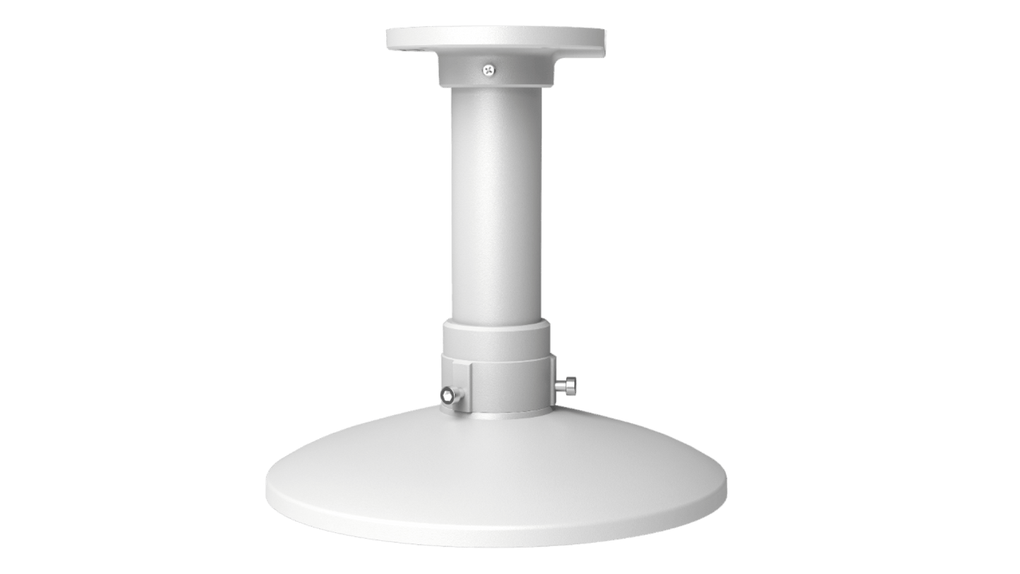 Witte aluminium hangende montagebeugel voor Hikvision speed dome camera's, 250mm diameter.