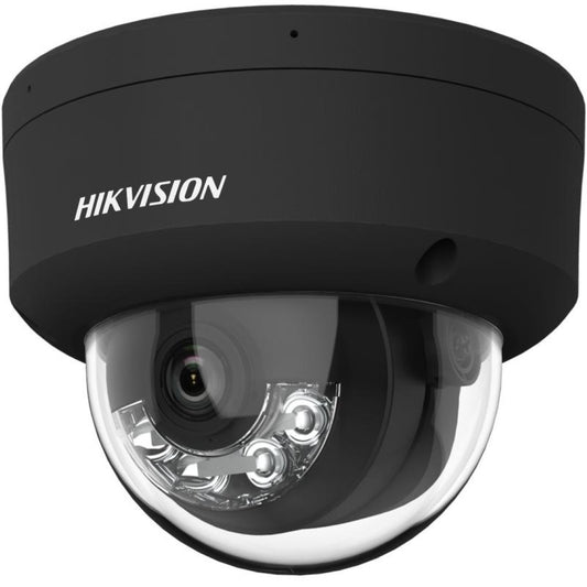 Zwarte Hikvision 8MP ColorVu mini dome IP-camera met 4K resolutie en heldere lens.