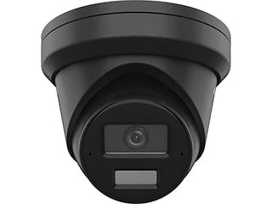 Zwarte Hikvision 8MP 4K AcuSense dome beveiligingscamera met IR-lens en microfoon.