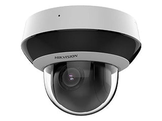 Witte Hikvision 2MP PTZ speed dome beveiligingscamera met compact design en glazen lenskoepel.