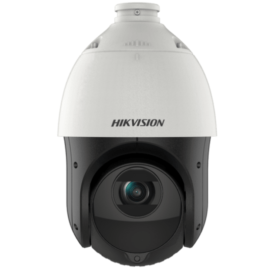 Hikvision 2MP PTZ speed dome camera met witte behuizing, zwarte lensmodule en 25x optische zoom.