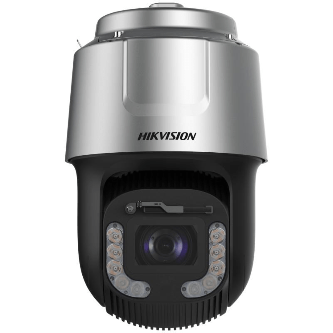 Witte Hikvision 4MP PTZ speed dome camera met 35x zoom en krachtige IR-verlichting voor professionele bewaking.