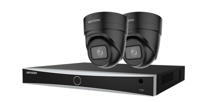 Hikvision AI / 4K Turret cameraset - Zwart (uitbreidbaar tot 8 camera's)