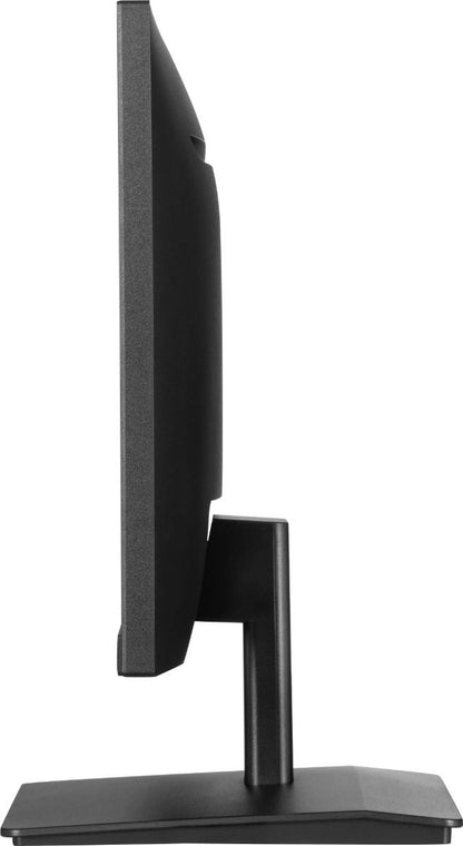 Zijaanzicht van de zwarte 21,5 inch Iiyama ProLite IPS-monitor met slank design en verstelbare voet.
