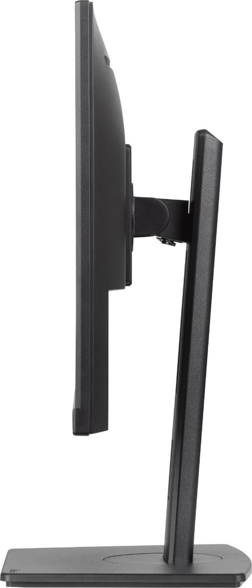Zijaanzicht van zwarte 24 inch Iiyama ProLite monitor met in hoogte verstelbare standaard en slank design.