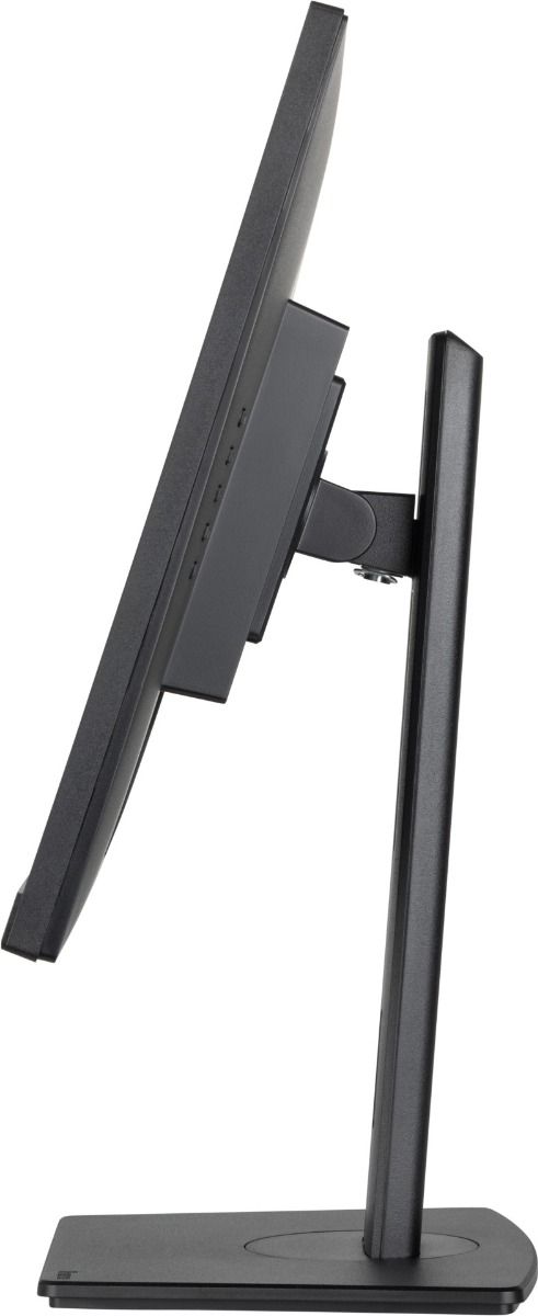 Zijaanzicht van zwarte 27 inch Iiyama ProLite monitor met ergonomische, in hoogte verstelbare voet.