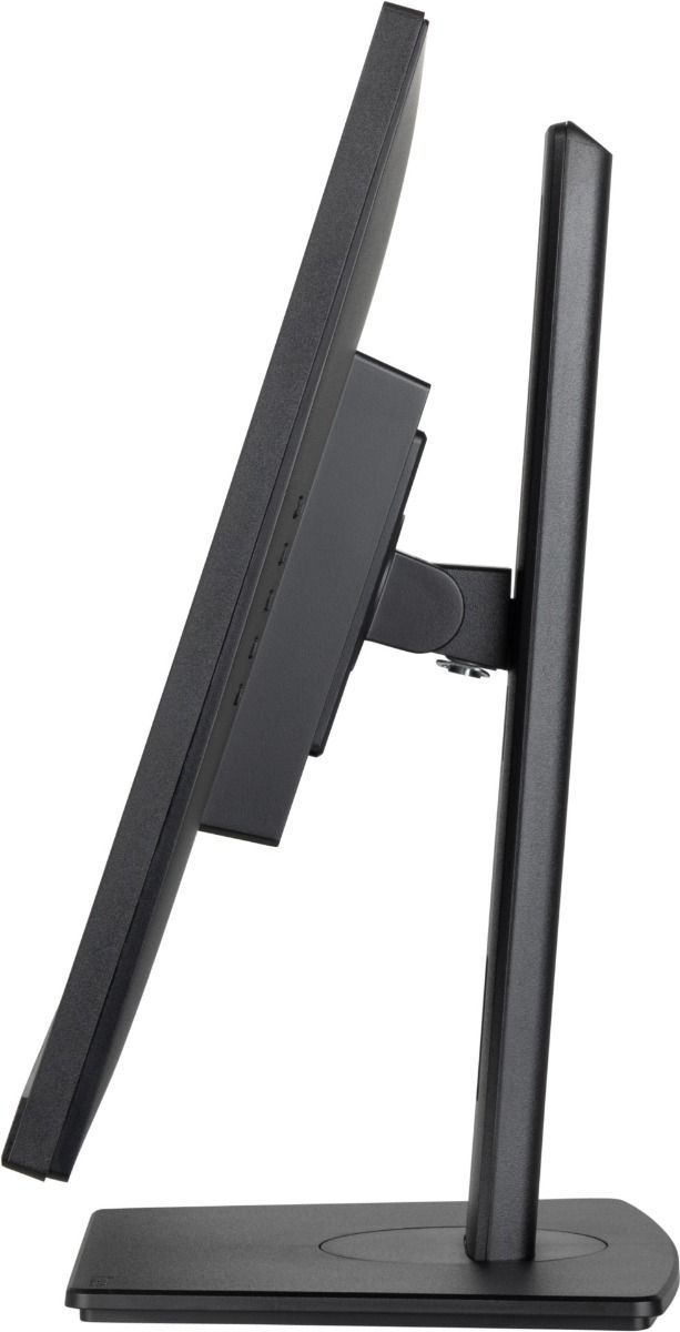 Zijaanzicht van de zwarte 27-inch Iiyama ProLite monitor met ergonomische, in hoogte verstelbare voet.
