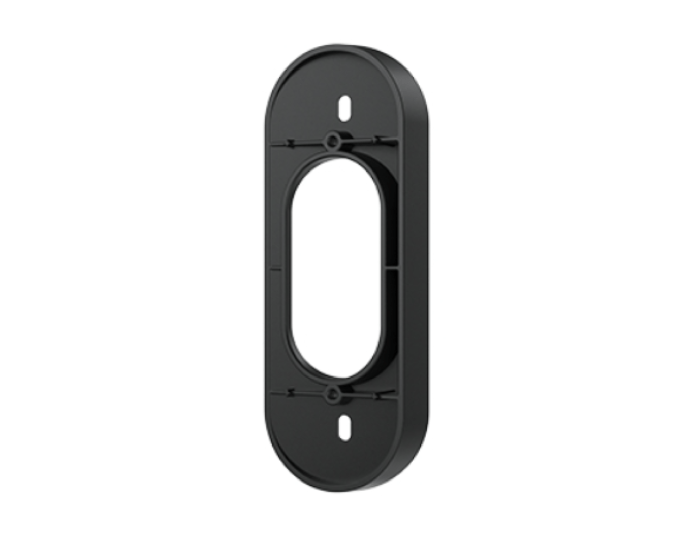 Zwarte 15 graden kantelbeugel voor Reolink D340P en D340W deurbellen met ovale montageplaat.