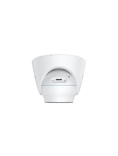 Witte Reolink P335X 4K PoE beveiligingscamera met ColorX nachtzicht en compact koepelontwerp.