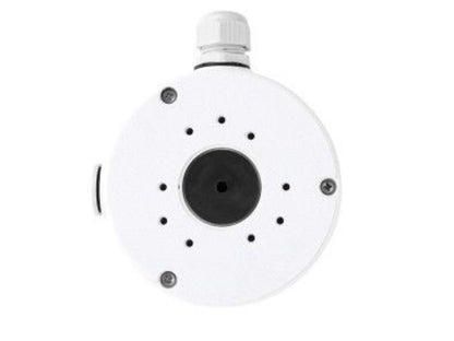 Witte Reolink RLA-JBS1-W montagebox voor bullet camera's met kabelwartel voor een nette, waterbestendige installatie.