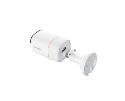 Witte Reolink 12MP PoE bulletcamera met spotlight en verstelbare muurbeugel voor buitenbeveiliging.