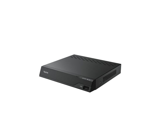 Zwarte Reolink 8-kanaals PoE NVR recorder met strak design, USB-poort en ventilatieopeningen aan de bovenzijde.