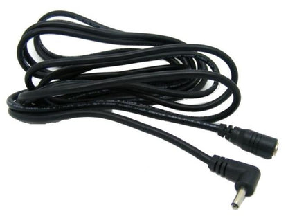 Zwarte 3 meter Foscam verlengkabel met een rechte en een haakse 5V DC-connector.