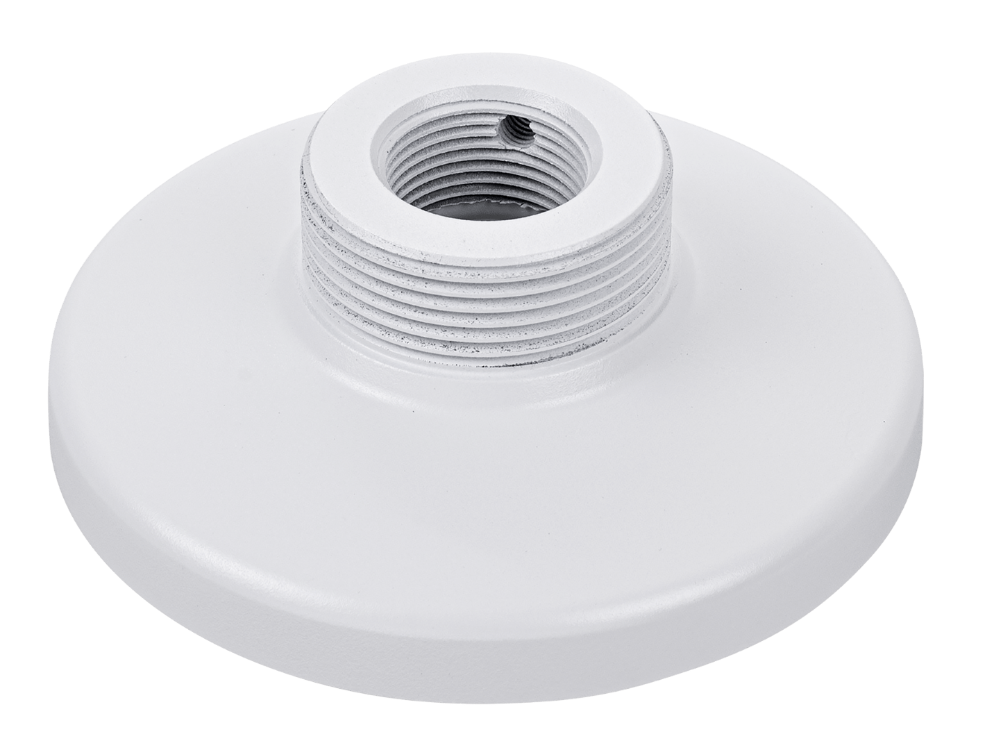Witte ronde Vivotek AM-52E V02 montageadapter van 115mm voor dome beveiligingscamera's met schroefdraad.