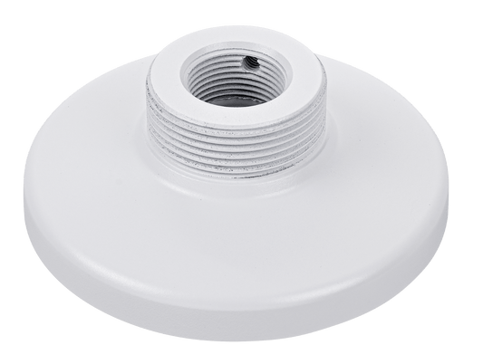 Witte ronde Vivotek AM-52E V02 montageadapter van 115mm voor dome beveiligingscamera's met schroefdraad.
