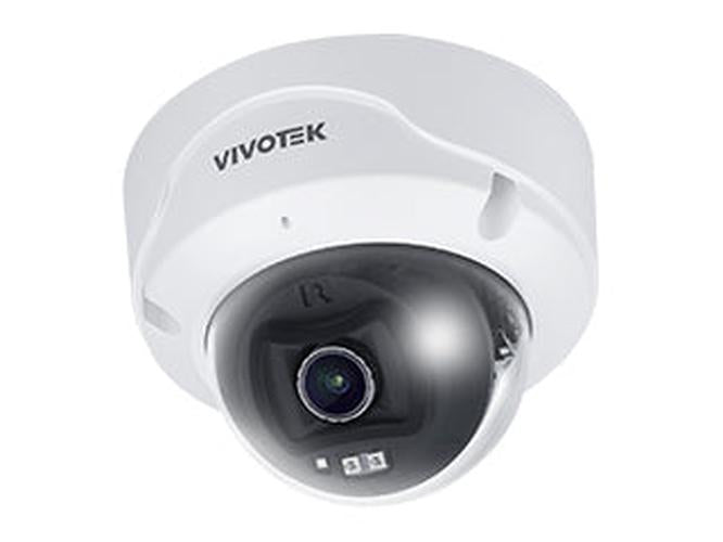 Witte Vivotek FD9189-H-V3 5MP indoor dome beveiligingscamera met zwarte lenskap en IR-nachtzicht.