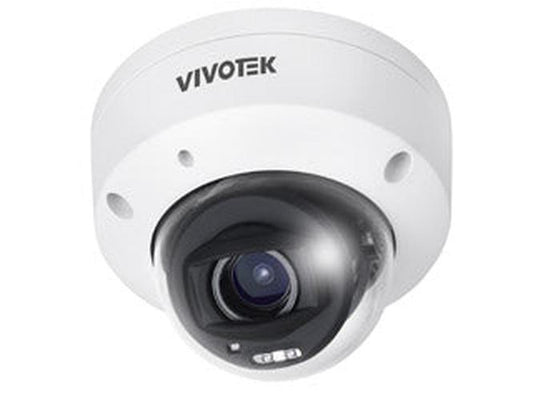Witte Vivotek FD9380-HTV-V2 outdoor dome camera met varifocale lens en IR-nachtzicht.