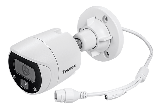 Witte Vivotek IB9369 outdoor bullet camera met 2,8mm lens, IR-nachtzicht en robuuste IP66/IK10 behuizing.