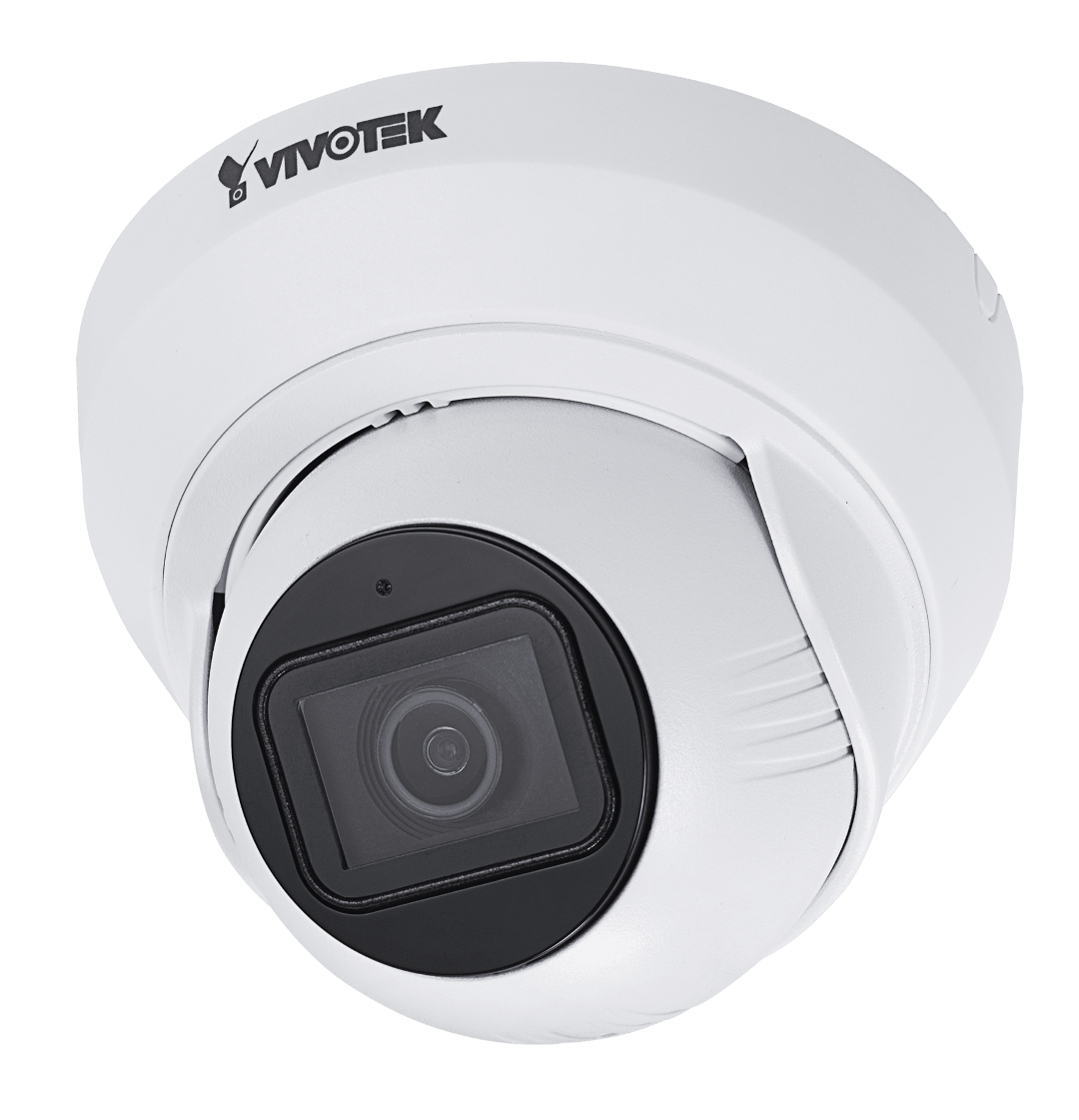 Witte Vivotek IT9389-HVW-V3 outdoor turret camera met 5MP lens en compact design voor buitenbeveiliging.