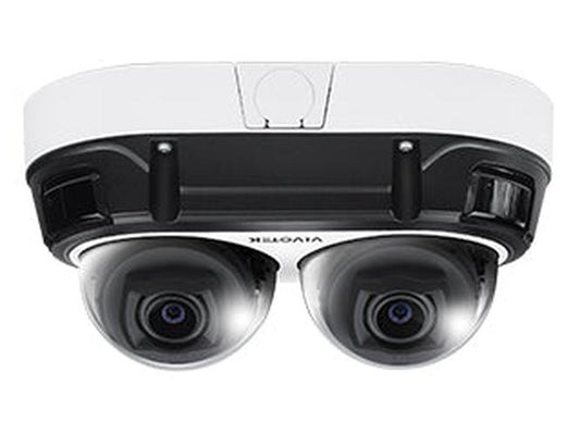Witte Vivotek MA9312-EHTV outdoor multi-sensor camera met twee 8MP koepellen voor panoramisch toezicht.